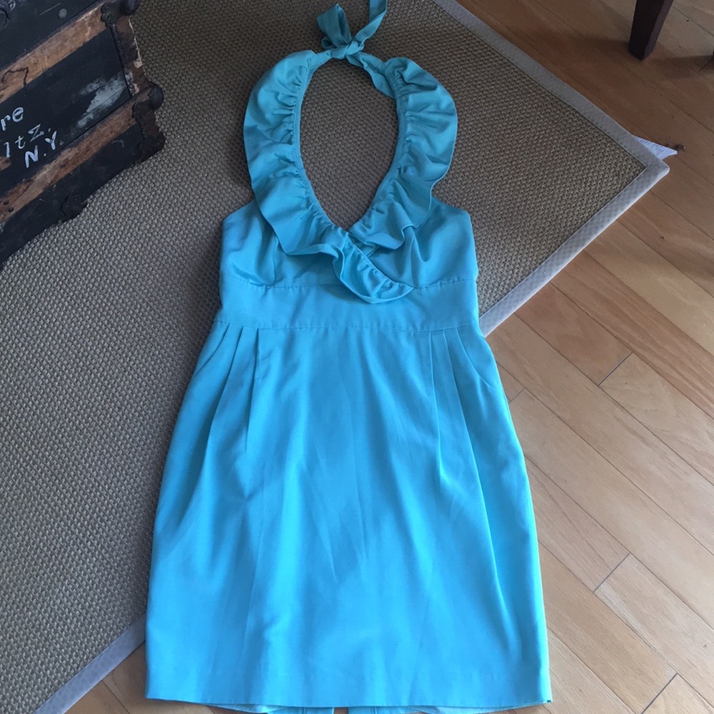 Lula Kate ruffle color turquoise dress